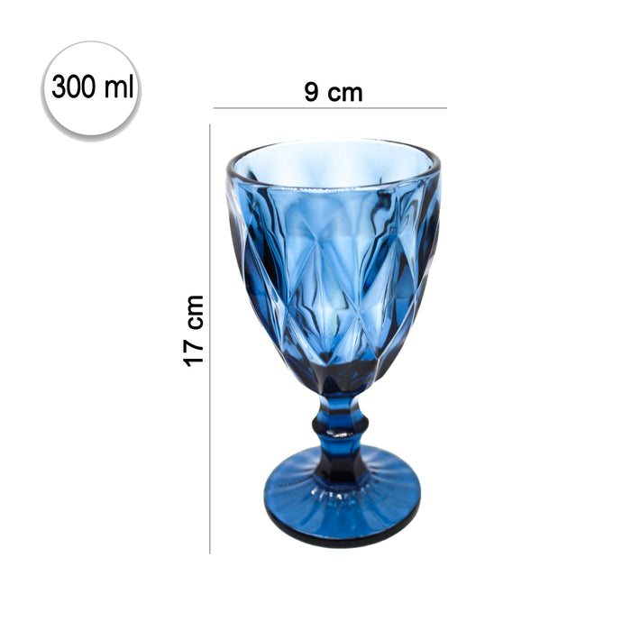 Juego Set 6 Copas Vidrio Cristal Colores 300ml