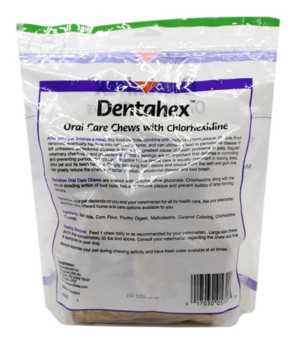 Carnaza Masticable Cuidado Oral Dentahex 30pzas Raza Grande