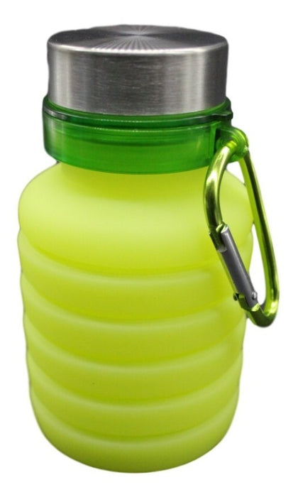 Termo Plegable Silicón Botella Vaso Tapa Acero Inoxidable