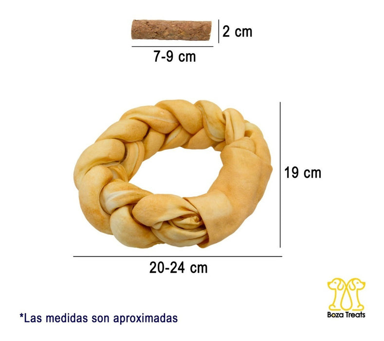 Trenza De Carnaza D Ternera Con 10 Logs Sabor Higado Premio