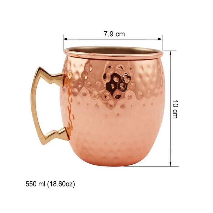 Taza Vaso 550 Ml Cobre Moscow Mule Coctel Acero 4 Piezas