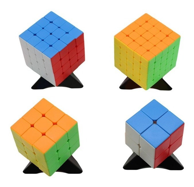 Paquete 4 Cubo Figuras Varias Magico Rubik Pintado Boza