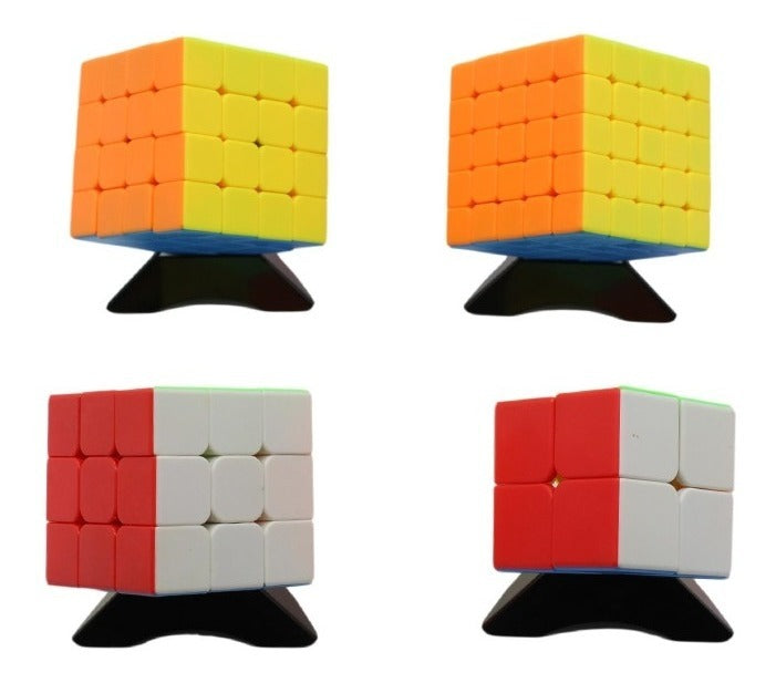 Paquete 4 Cubo Figuras Varias Magico Rubik Pintado Boza