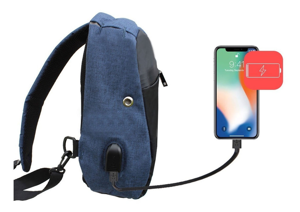 Mochila Backpack Antirobo Envio Gratis Impermeable Puerto Usb Pechera Cruzada Bandolera Hombro Cierre Oculto Con Envio