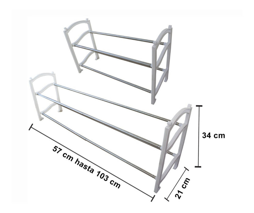 Zapatera Organizador Rack 2 Niveles Facil De Armar 12 Pares