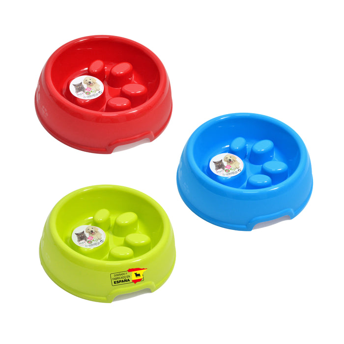 Plato Comedero Alimentacion Lenta Mascota Perro Gato 23CmØ
