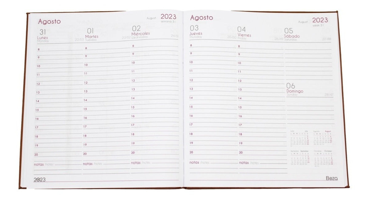 Agenda Boza 2023 Semanal Vinipiel Oficina Diferentes Colores