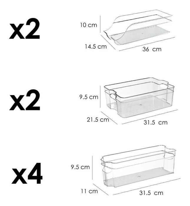 Kit 8 Pzas Organizador Frigo Contenedor Refrigerador Varios