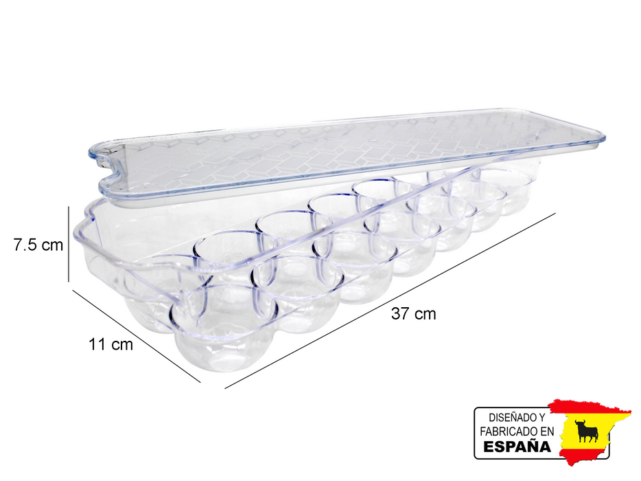 Huevera Tapa Estuche 14 Huevos Organizador BPA Free Española