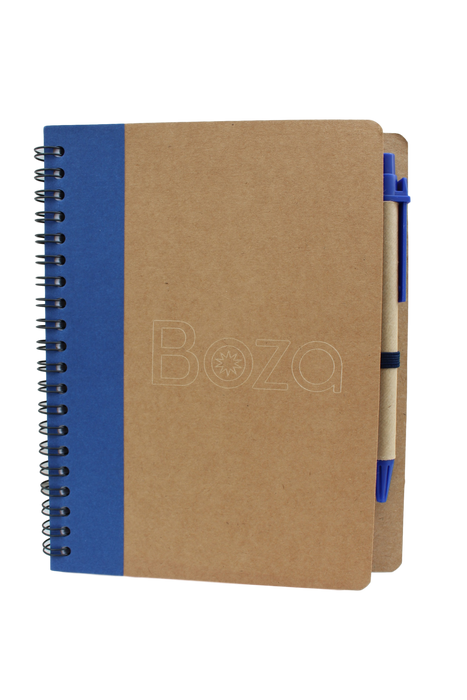 Libreta Cuaderno Ecologico 1/2 Carta Pasta Dura Con Bolígrafo 13 X 18cm Grabado Laser 70 Hojas 50 Piezas