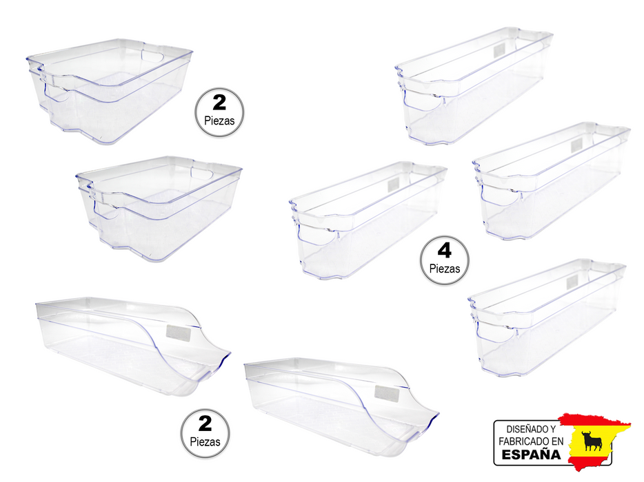 Kit 8 Pzas Organizador Frigo Contenedor Refrigerador Varios