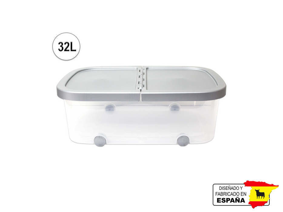 Caja Multiusos Tapa Ruedas Almacenamiento Organizador 32 L