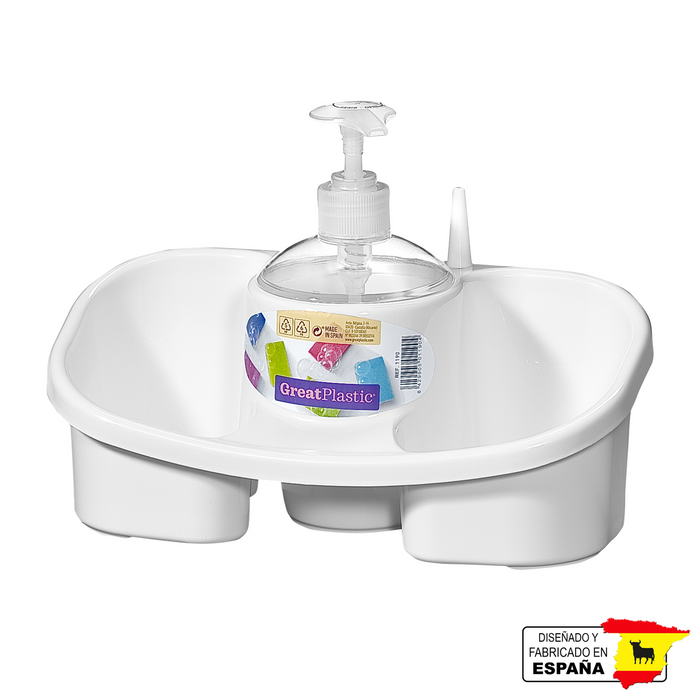 Porta Esponja Estropajero Dispensador Jabon Cocina Español