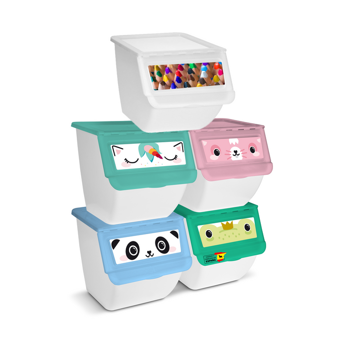 Caja Contenedor Apilable Multiusos Infantil Niño Español 36l