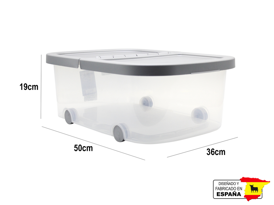 Caja Multiusos Tapa Ruedas Almacenamiento Organizador 23 L