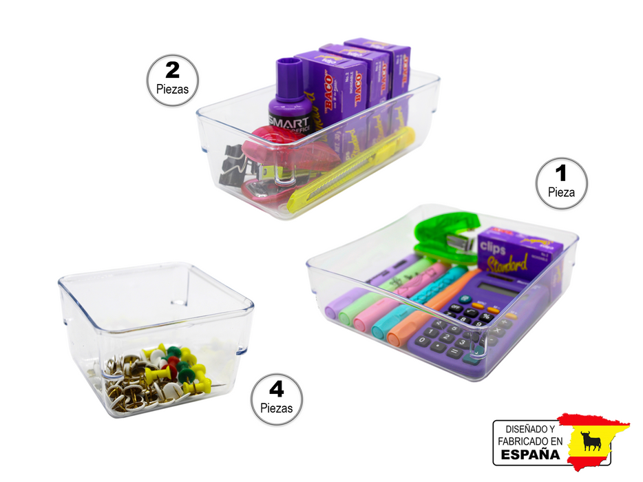 Juego 7 Organizadores Cajones Escritorio Versatiles Españole