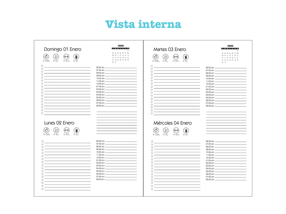 Agenda Boza Espiral 2023 Diseño Chic Diaria Pasta Dura
