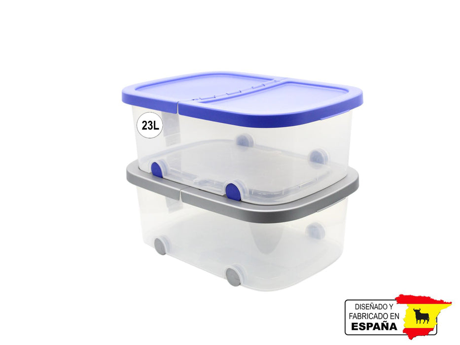 Caja Multiusos Tapa Ruedas Almacenamiento Organizador 23 L
